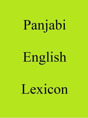 cover image of Panjabi English Lexicon
